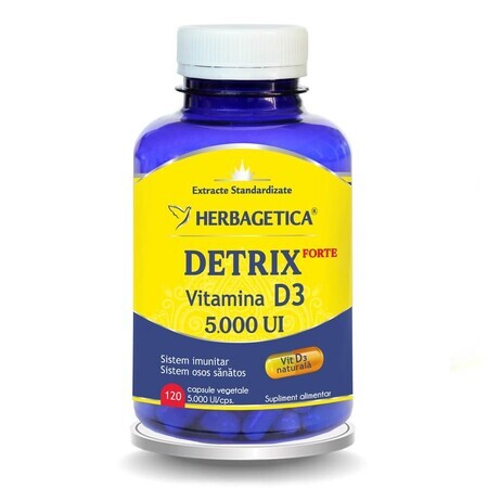 Detrix Forte Vitamina D3 5000 UI, 120 capsule, Herbagetica